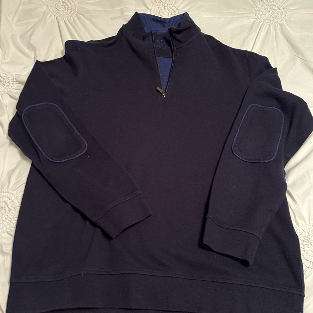 Navy Bugachti Bono Quarter Zip Sweatshirt
